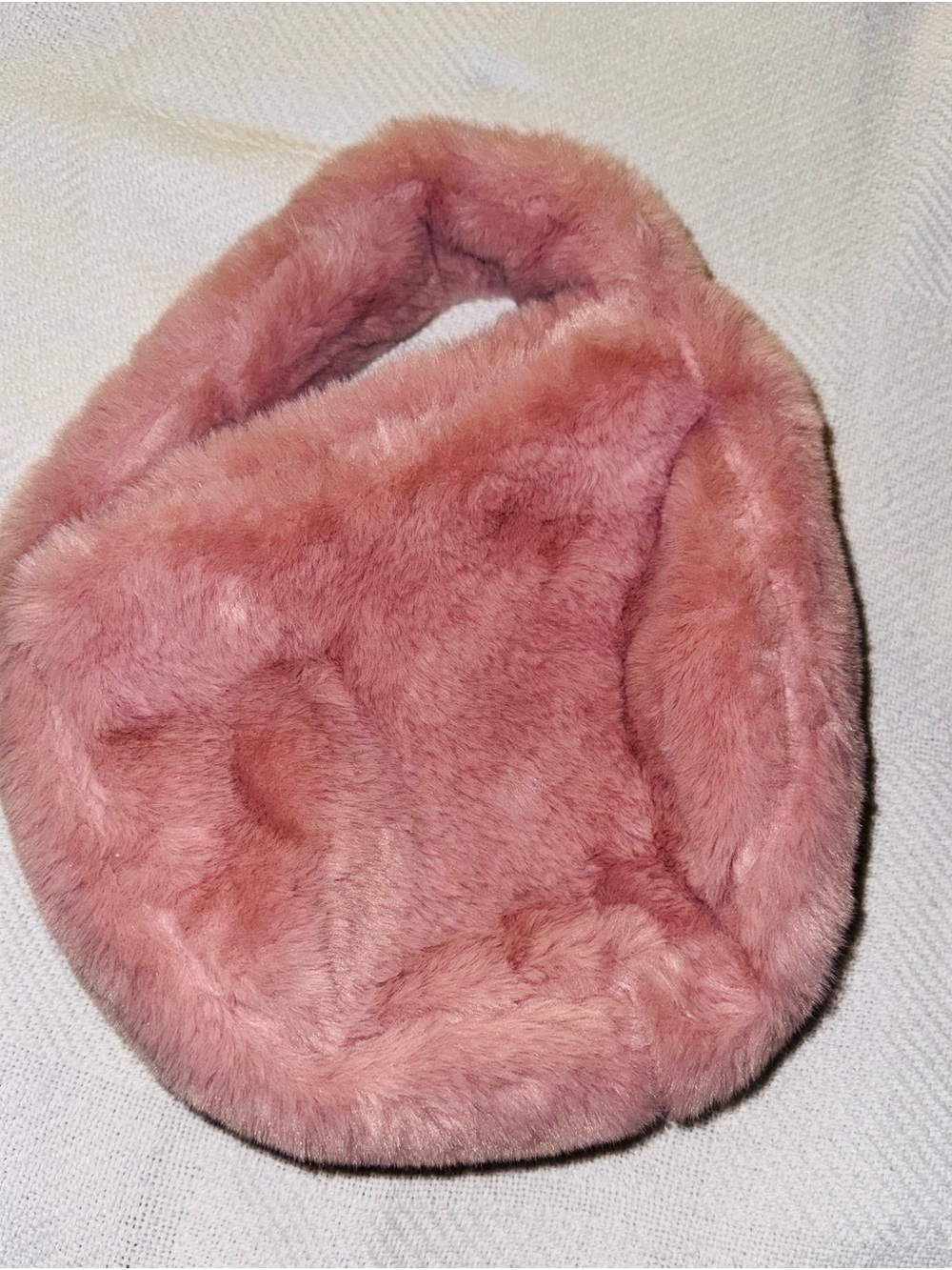 Plush Pink Faux Fur Handbag Tote